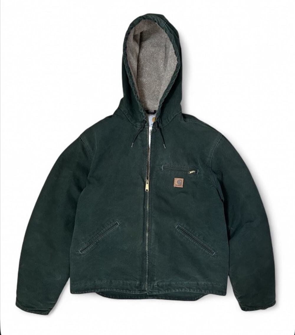 Vintage Carhartt J141 SPC Spruce Green Sherpa Lined Canvas Duck Jacket Large